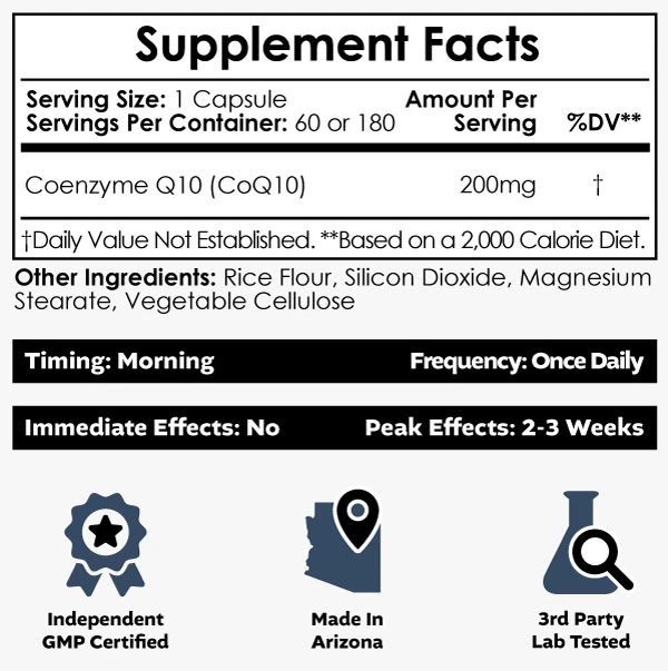 Buy CoEnzyme Q10 nootropics Capsules Europe, Supports Healthy Heart Function, Supports Cellular Energy Production, Supports Healthy Brain Function