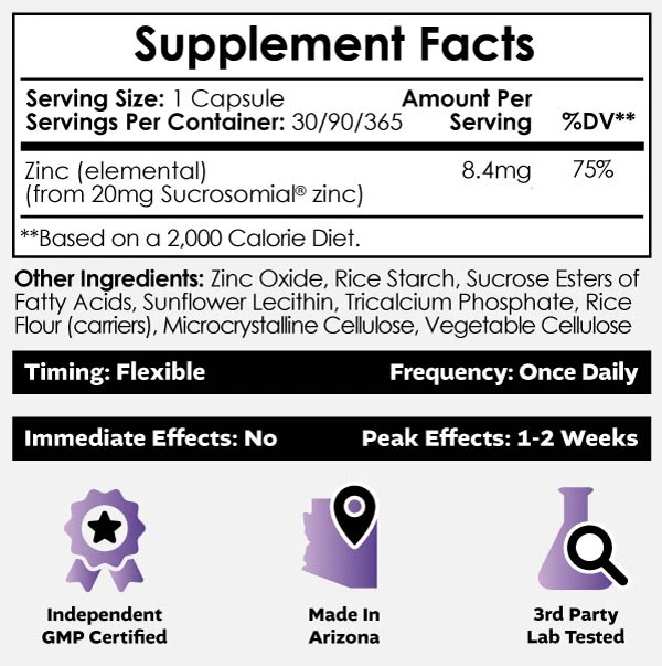 MicroZinc Capsules Optimized Zinc Nootropics capsules for sale online, Where to get nootropic supplements for immune, Hormones, Skin Health and recovery