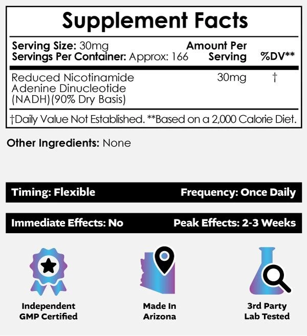 Buy NADH Powder nootropic supplemet Europe, Supports Cellular Energy Production, Supports Mental Energy & Alertness, Supports Healthy Brain Function