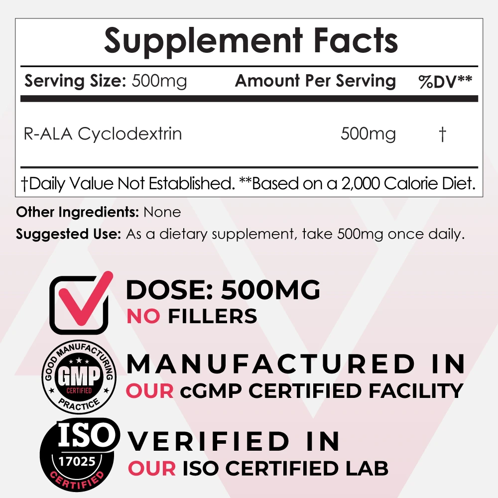 Buy R-ALA Cyclodextrin Powder Europe, Supports Healthy Mitochondrial Function, Supports Balanced Oxidation Levels, Supports Healthy Metabolic Function,