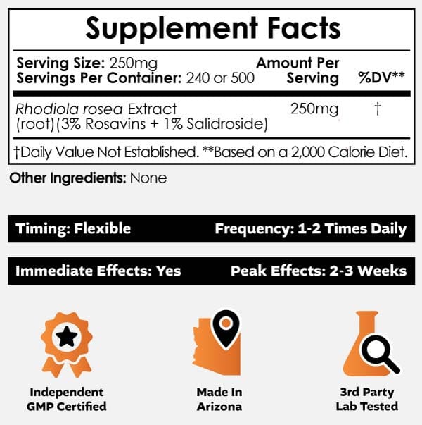 Buy Rhodiola rosea nootropics Powder online Europe, 3% Rosavins for balanced stress response, mental clarity, and sustained energy support.