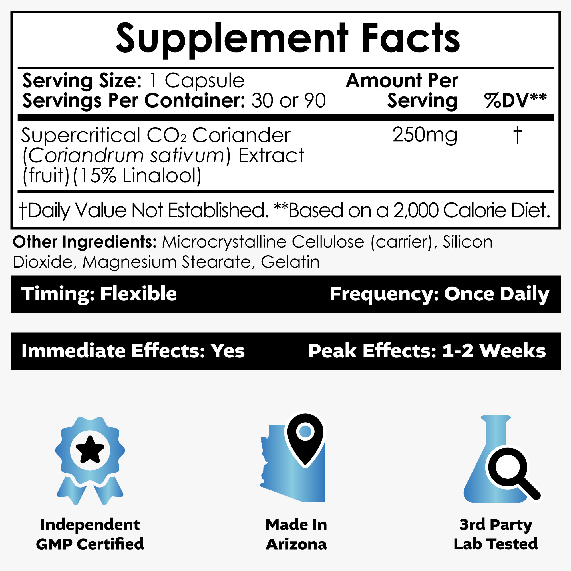 Buy Supercritical CO2 Coriander Extract Capsules Europe, Provides calming effects, promoting physical and mental relaxation. Buy nootropics online Sweden