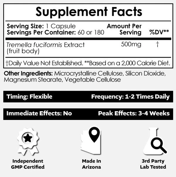 Buy Nootropics online with white jelly mushroom capsules, for cognitive enhancement, Helps Boost Immune Health, Promotes Skin Health, Reduces Inflammation