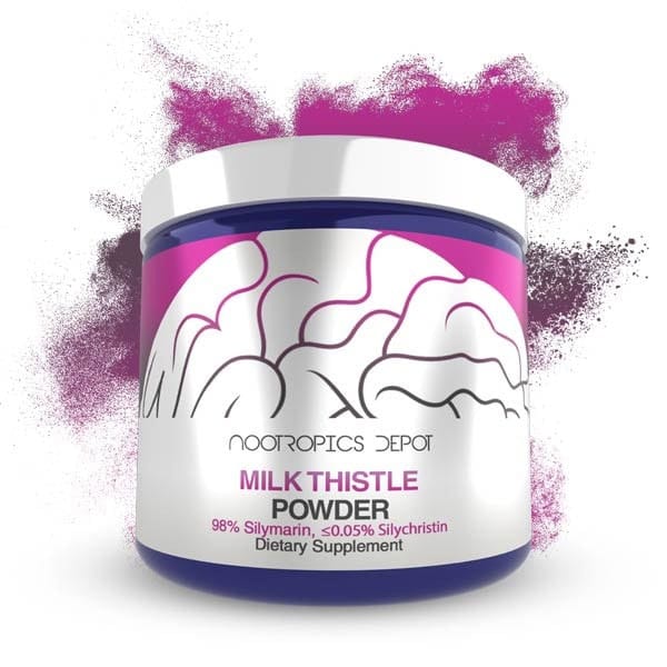 Boosts cognitive function with natural milk thistle powder supplement for mental clarity and detox.