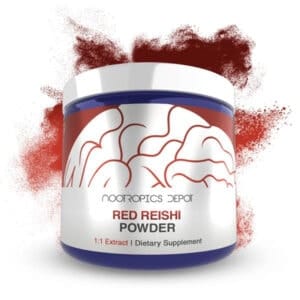 Boost your brain with Red Reishi Powder dietary supplement for mental clarity and focus.